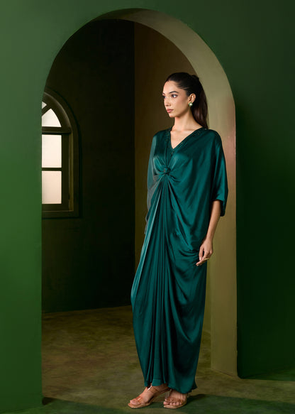 Riviera Knot Kaftan - Emerald Green