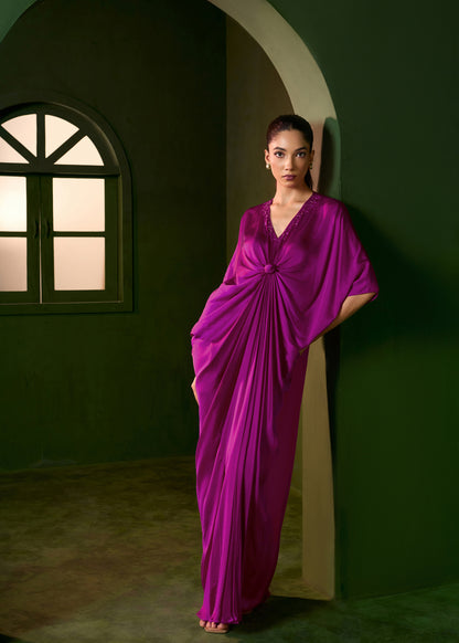 Riviera Knot Kaftan-Peacock pink