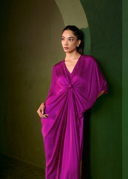 Riviera Knot Kaftan-Peacock pink