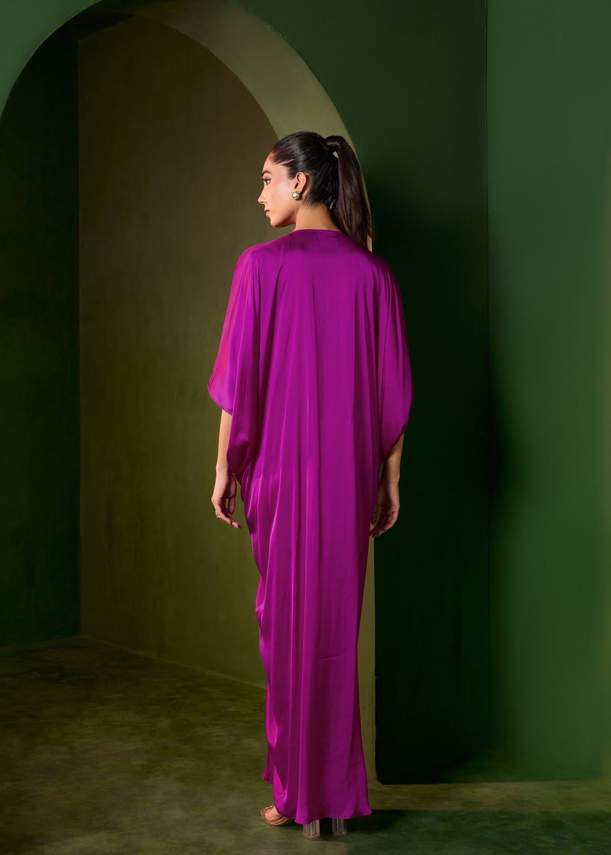 Riviera Knot Kaftan-Peacock pink