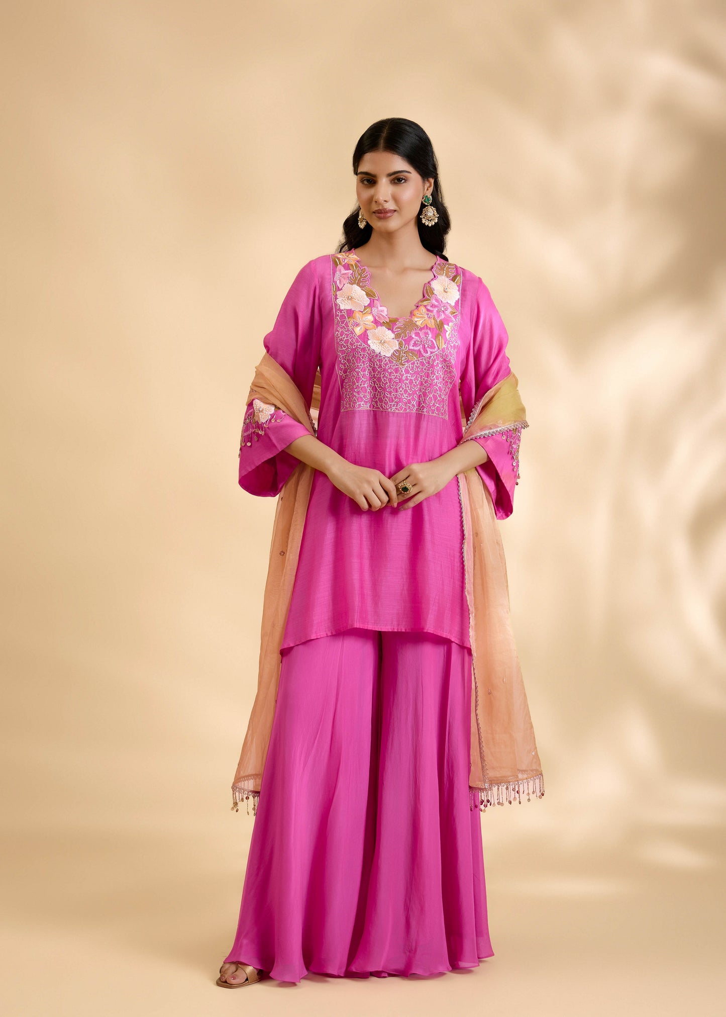 Rani Amaya Short Kurta Sharara Set