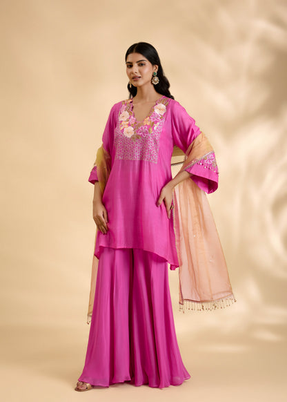 Rani Amaya Short Kurta Sharara Set