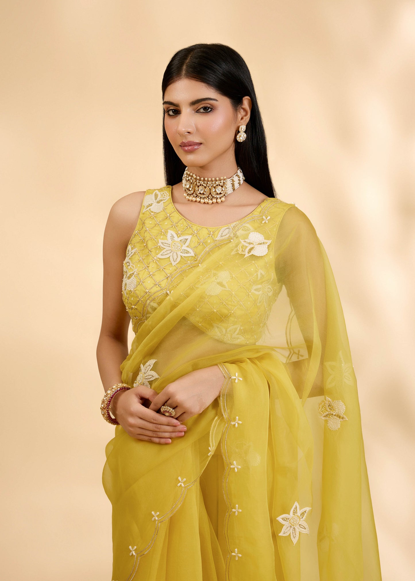 Kesar Nargis Embellished Sari Set