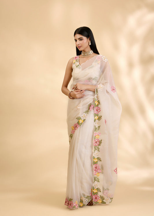 Chandani Ruksar Embellished Sari Set