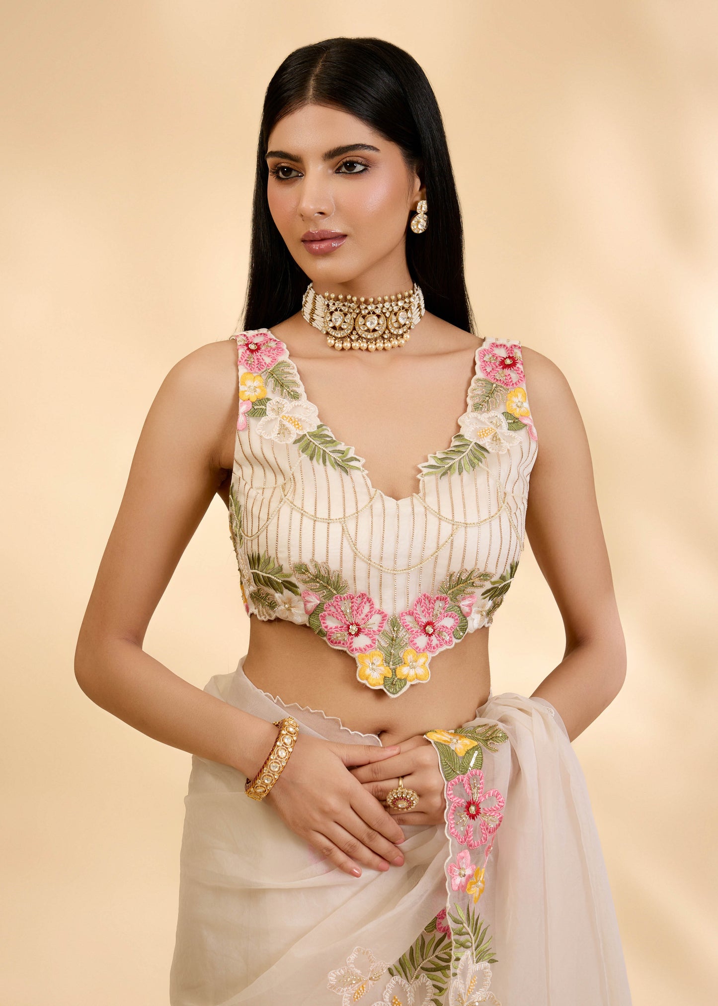 Chandani Ruksar Embellished Sari Set