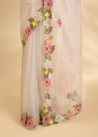 Chandani Ruksar Embellished Sari Set