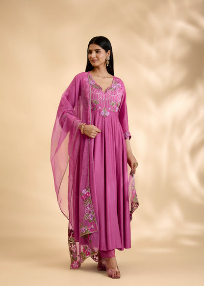 Gulabi Ruksar Anarkali Set