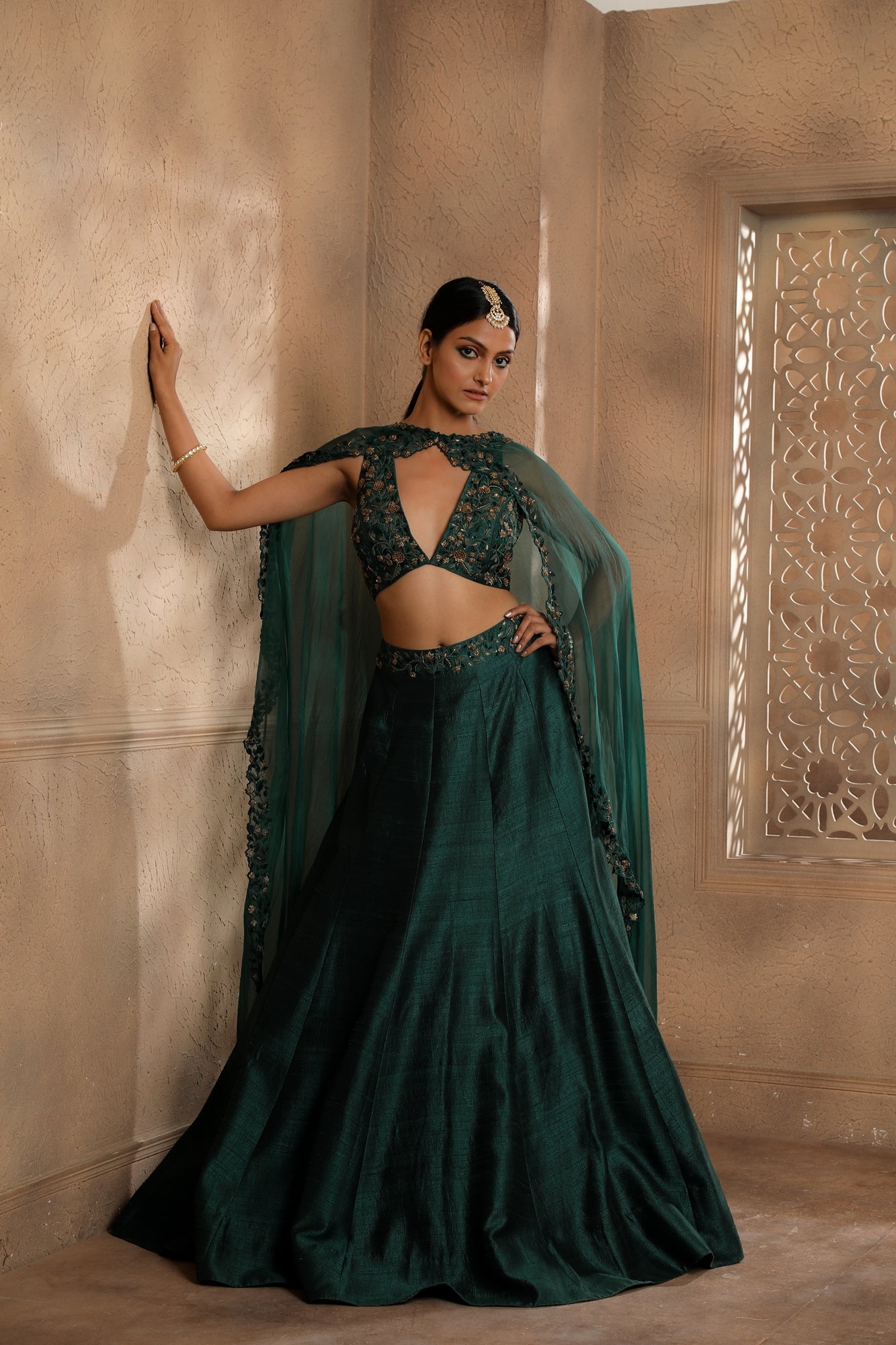 Emerald Nora Lehenga Cape Set