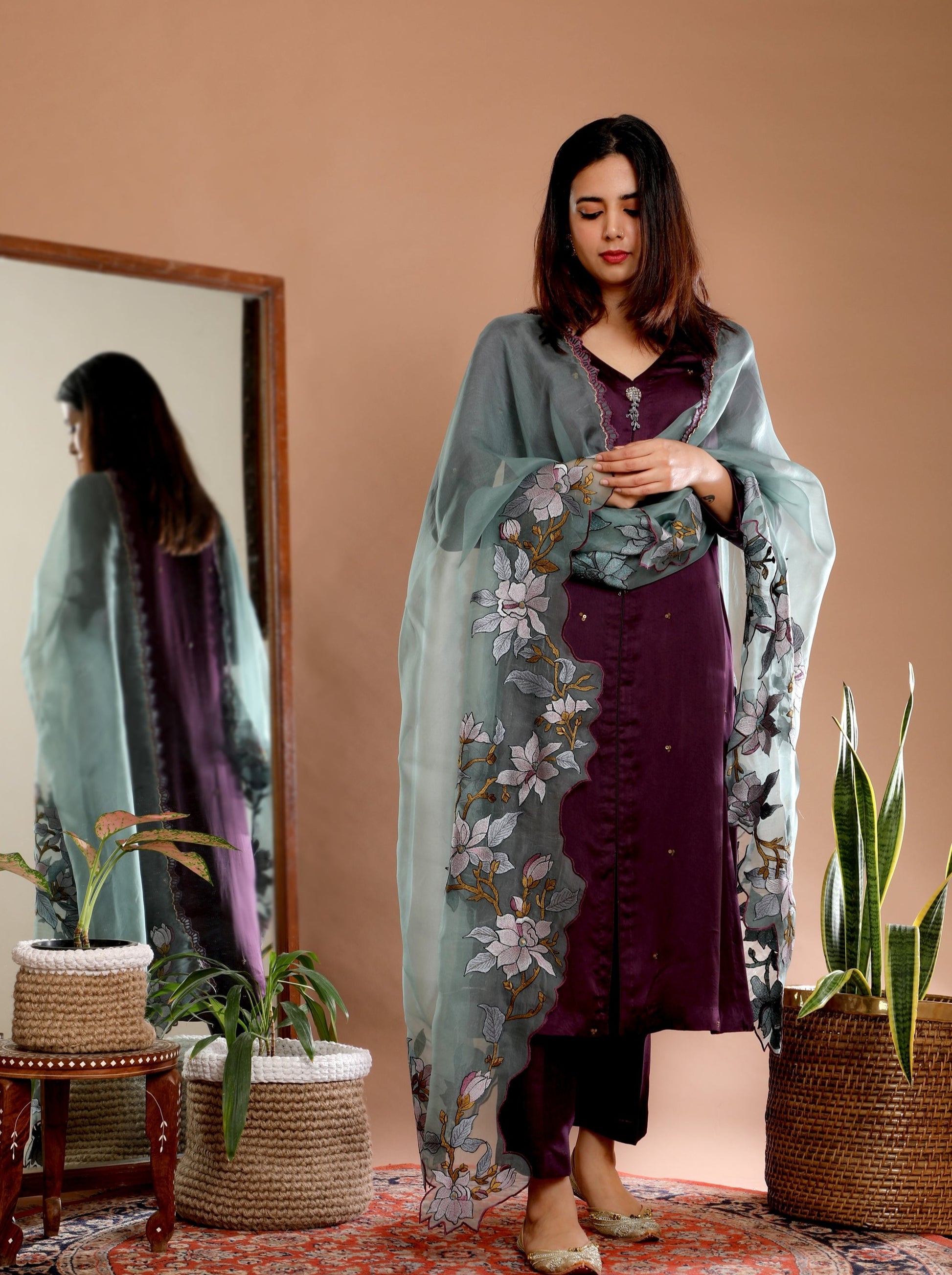 Violet Lily Suit Set - Indian Wear - Omana by Ranjana Bothra