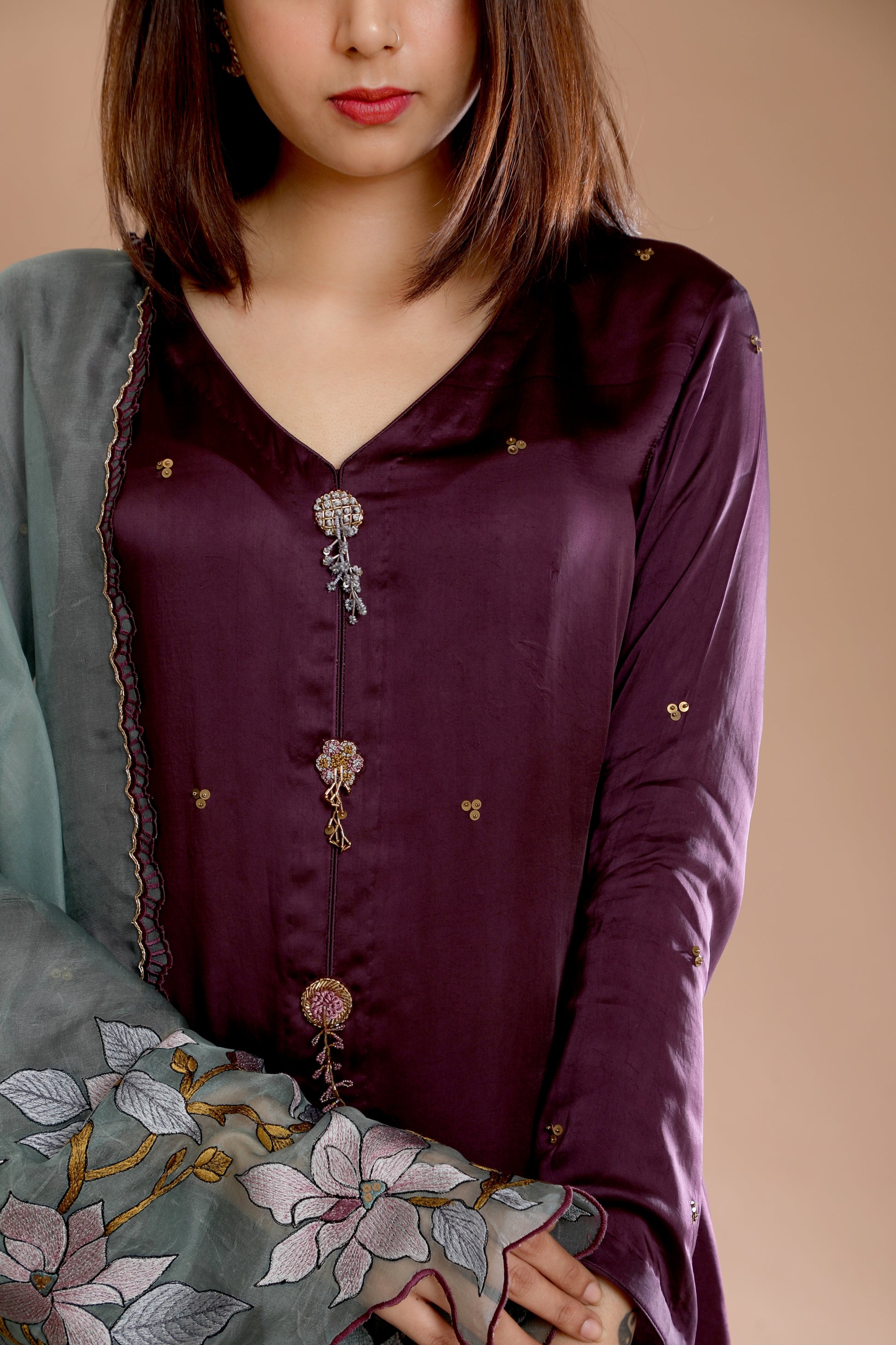 Violet Lily Suit Set - Indian Wear - Omana by Ranjana Bothra