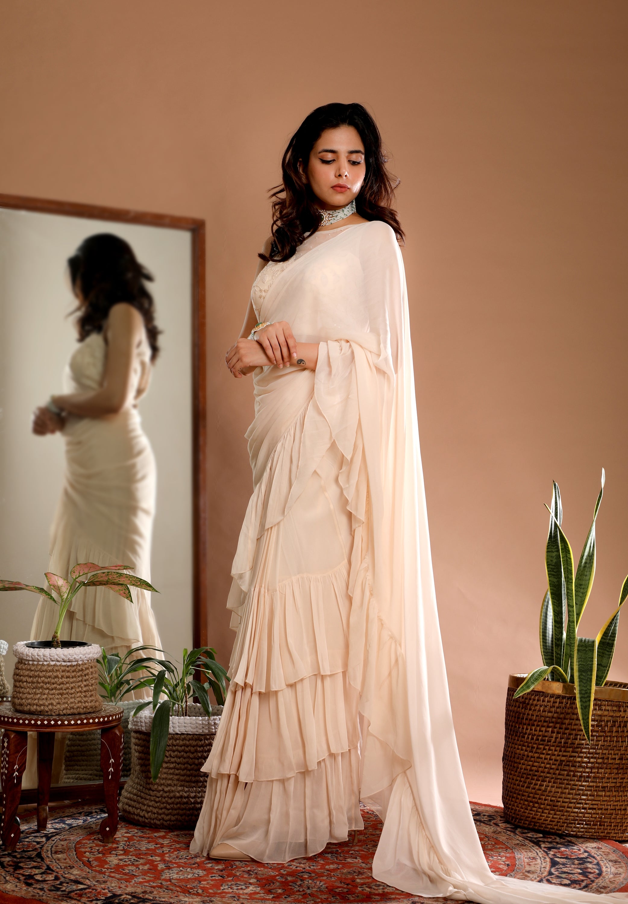 Shop Trendy Ruffled Sarees Online At Best Prices For A Stylish Look