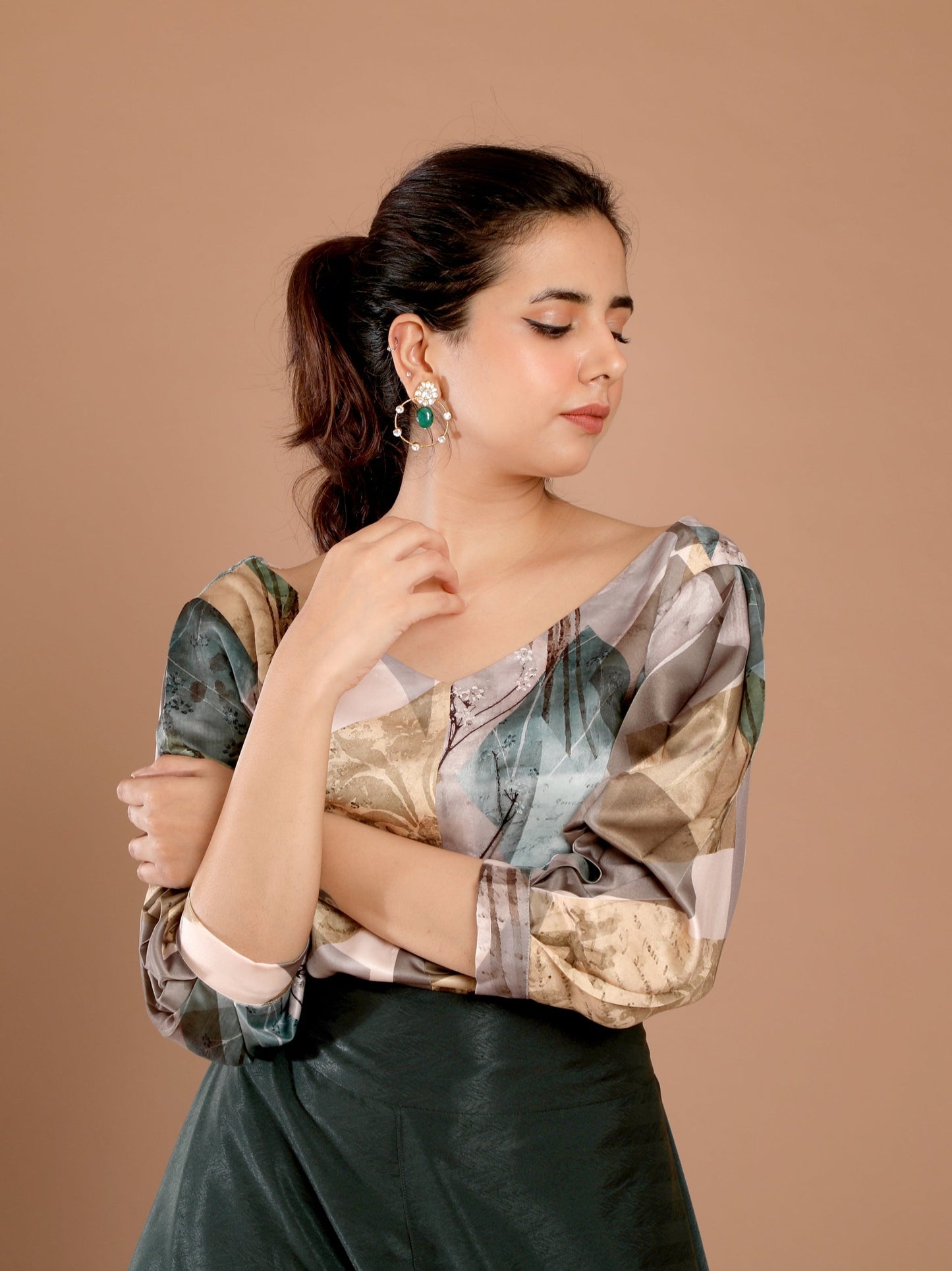 Marble Printed Top & Dhoti Set - Omana by Ranjana Bothra - Pret Collection