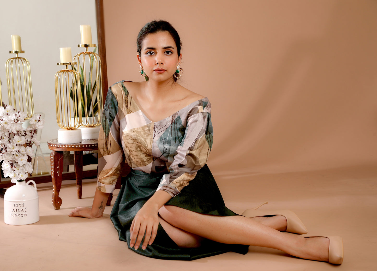 Marble Printed Top & Dhoti Set - Omana by Ranjana Bothra - Pret Collection