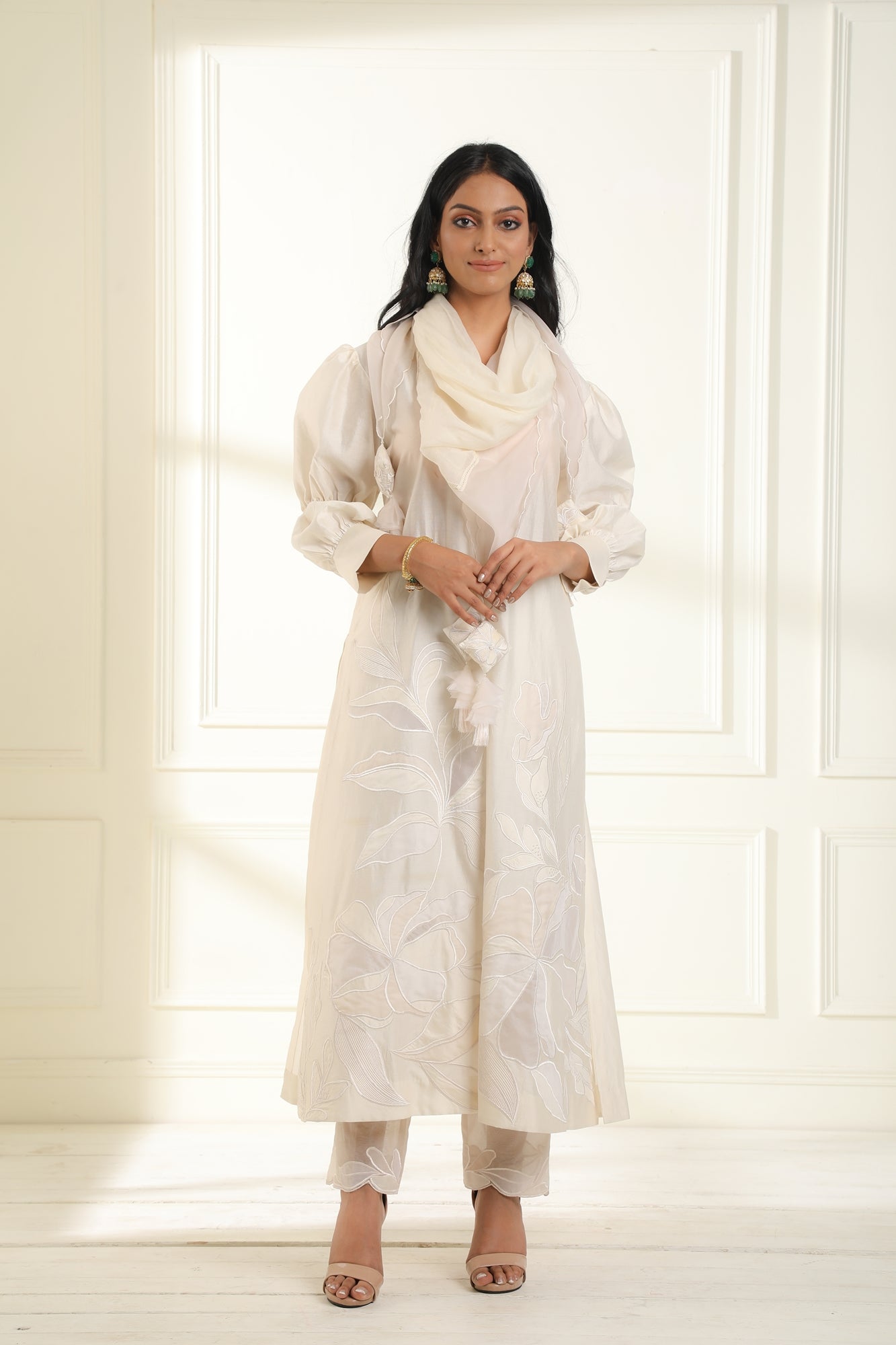 Ivory Safina Applique Suit Set