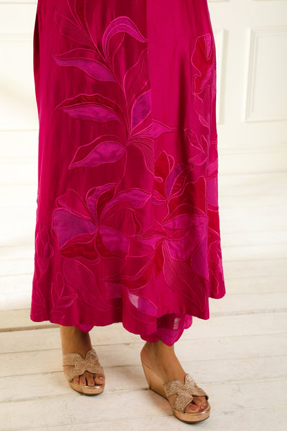 Pink Safina Applique Suit Set