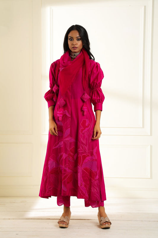 Pink Safina Applique Suit Set