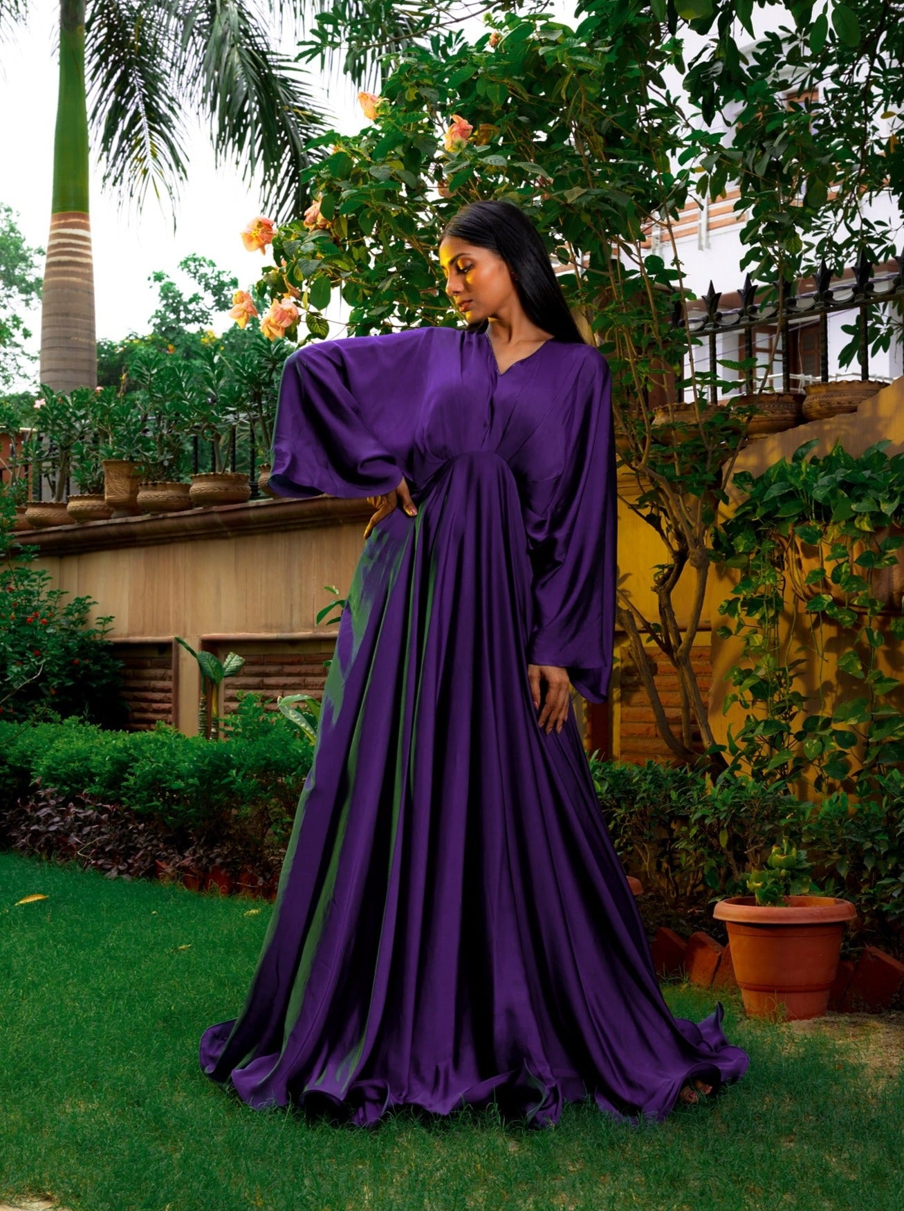 Purple Cowl Gown